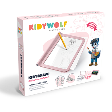 Kidywolf PRO teiknibretti - bleikt