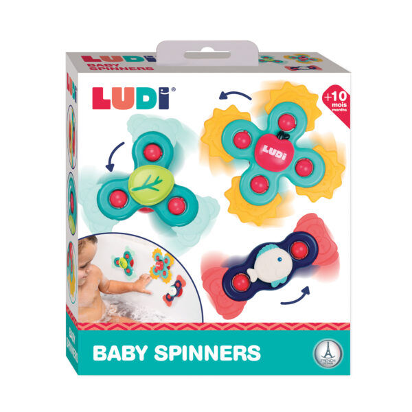 LUDI - Snúningsleikfang með sogskálum 3 stk.